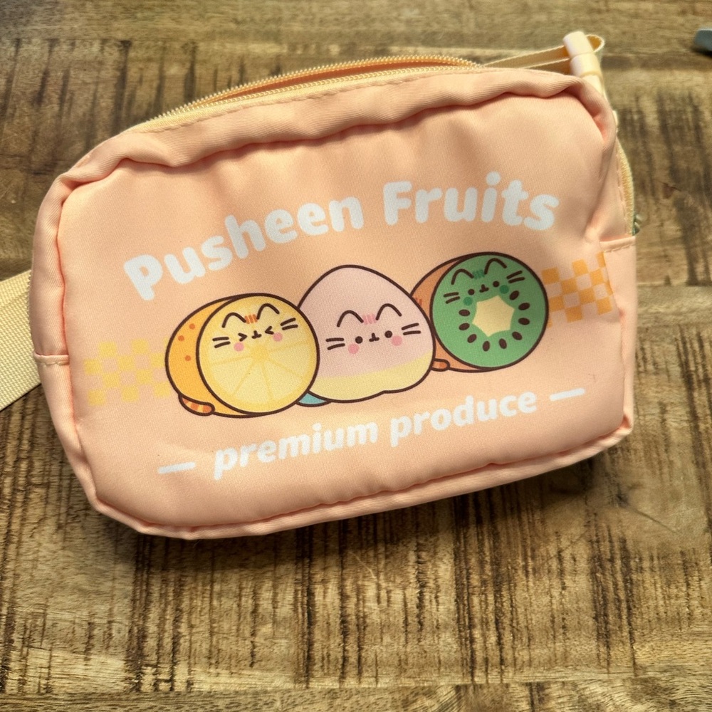 Pusheen Fruits Crossbody Bag in Peach and Green